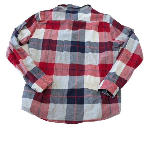 Express Red Plaid Flannel Button Down Shirt Size Medium - Picture 2 of 7